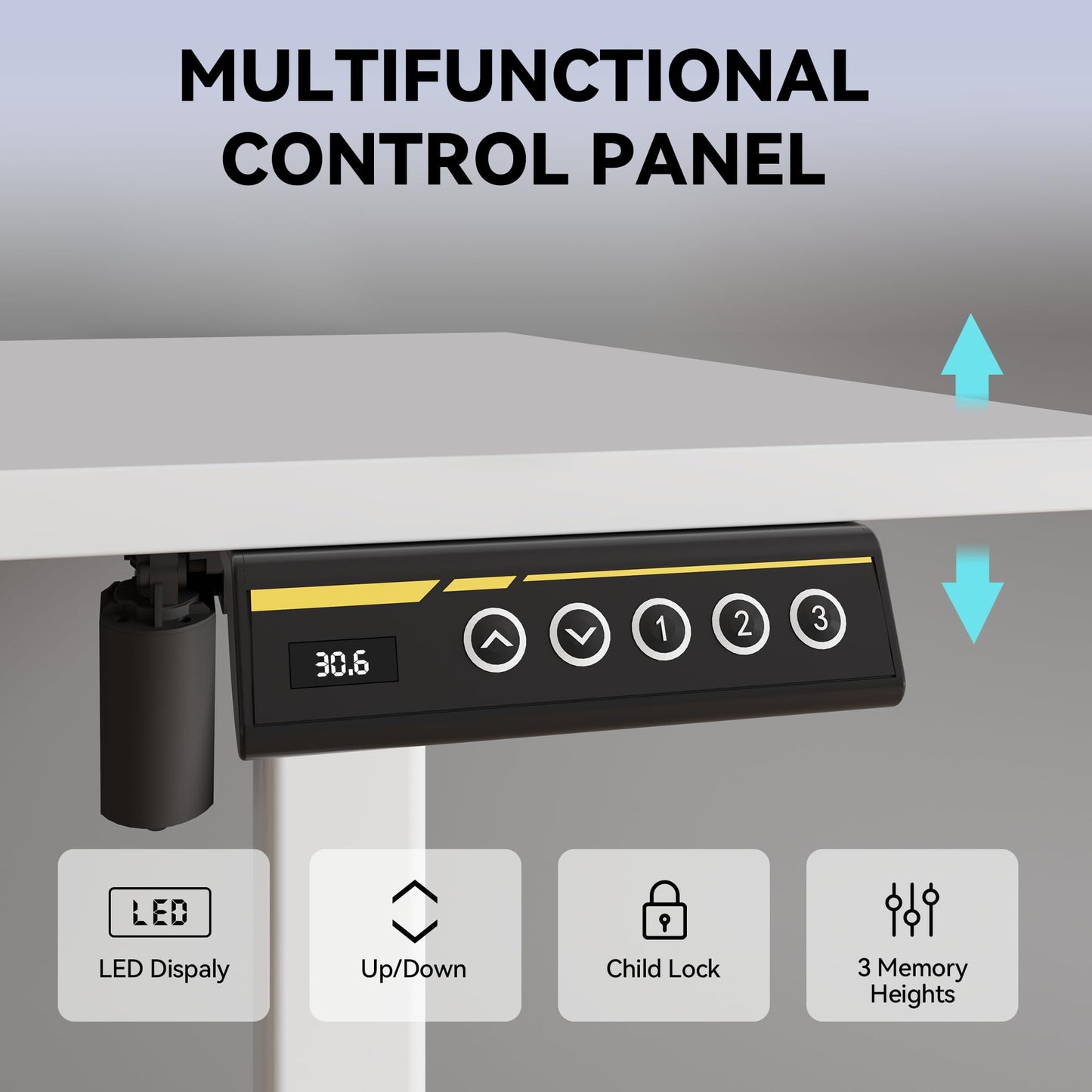 Electric Standing Desk,48x24 Inches Adjustable Height Stand up Desk, Sit Stand Home Office Desk with Splice Board, 3 Preset Heights,Equipped with Hooks,Ergonomic Computer Workstation，Brown