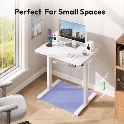Electric Standing Desk,48x24 Inches Adjustable Height Stand up Desk, Sit Stand Home Office Desk with Splice Board, 3 Preset Heights,Equipped with Hooks,Ergonomic Computer Workstation，Brown