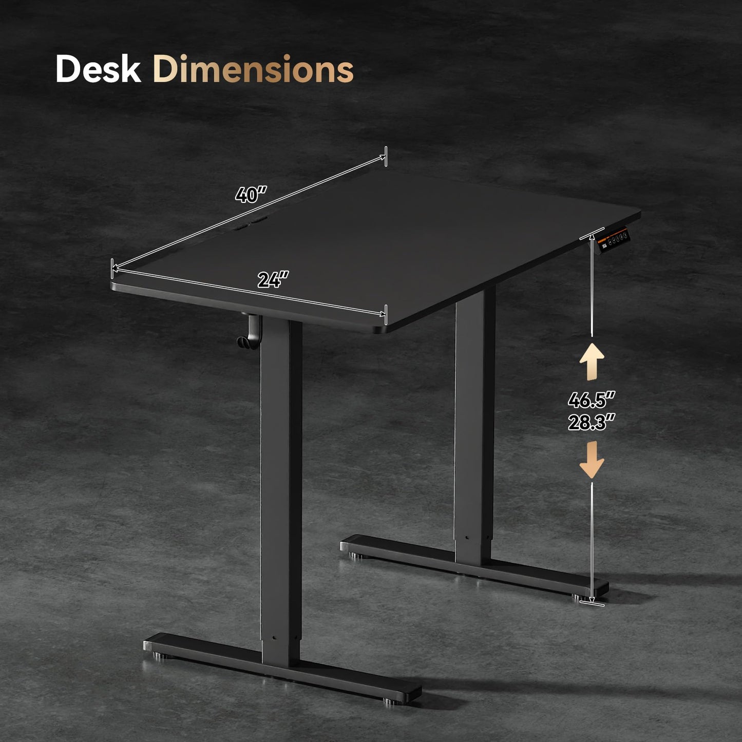 Electric Standing Desk,48x24 Inches Adjustable Height Stand up Desk, Sit Stand Home Office Desk with Splice Board, 3 Preset Heights,Equipped with Hooks,Ergonomic Computer Workstation，Brown