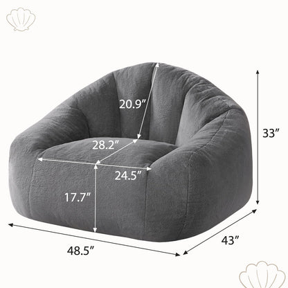 HUGHEAVEN Max Giant Bean Bag Chair, Oversized Bean Bag Sofa for Adults & Teens, Ultra-Soft Comfy Fluffy Floor Lounge Chair with Armrests, Large Bean Bag Couch for Gaming, Reading & Relaxing