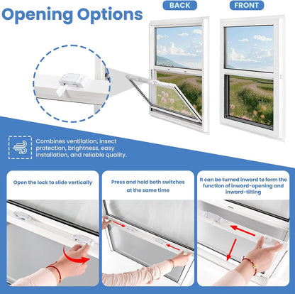 Vinyl Single Hung Sliding Window, 24" x 36" Household Window with Double-Pane Insulated Tempered Glass, White Energy-Efficient Soundproof Window for House, Mobile Home