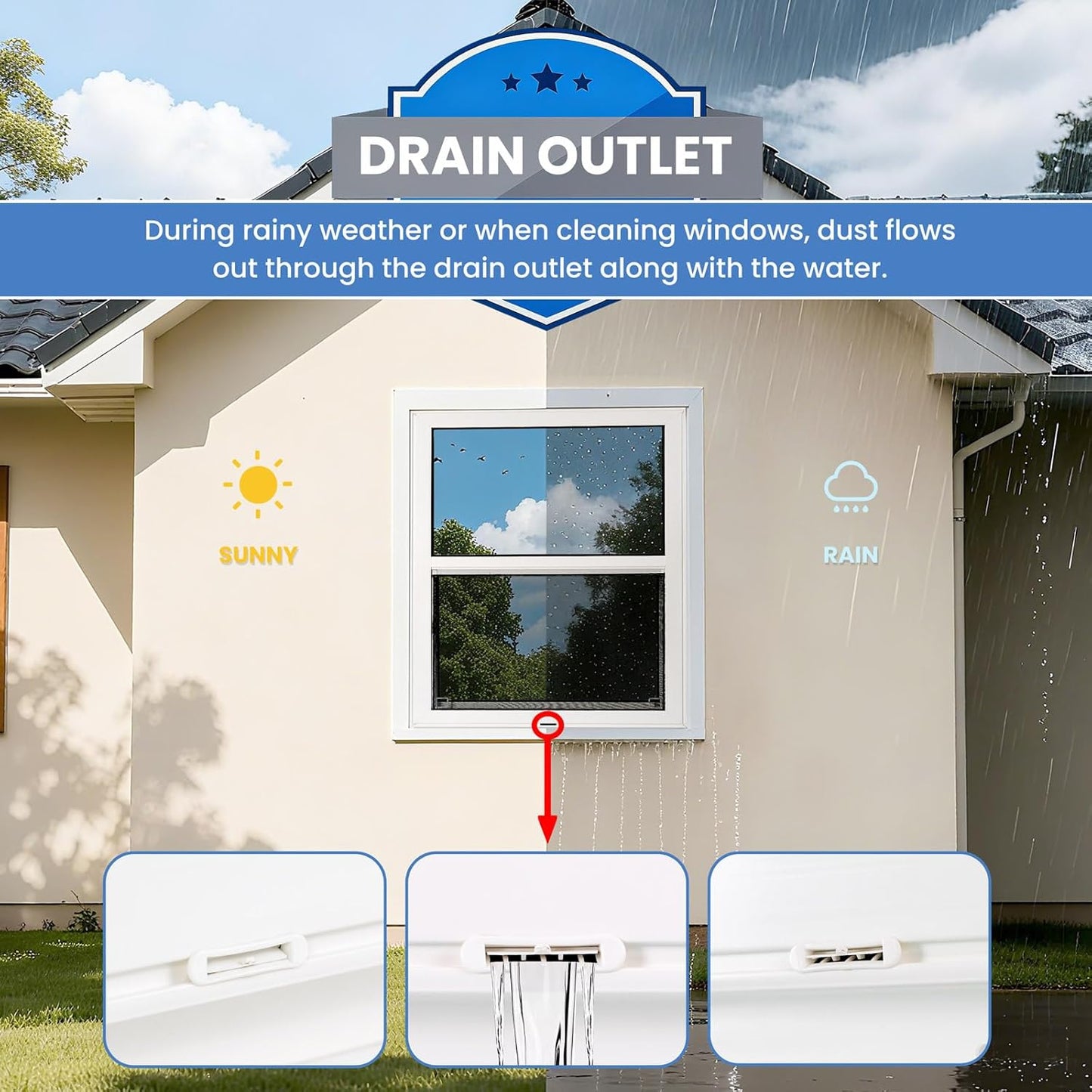 Vinyl Single Hung Sliding Window, 24" x 36" Household Window with Double-Pane Insulated Tempered Glass, White Energy-Efficient Soundproof Window for House, Mobile Home