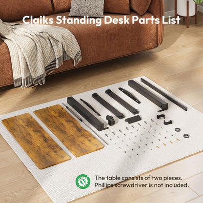 Electric Standing Desk,48x24 Inches Adjustable Height Stand up Desk, Sit Stand Home Office Desk with Splice Board, 3 Preset Heights,Equipped with Hooks,Ergonomic Computer Workstation，Brown